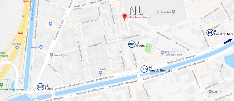 Plan et accès INSTITUT NL HYPNOSE TOULOUSE Ponts Jumeaux Minimes